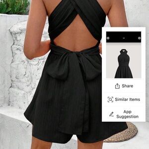 Elegant Black Halter Dress